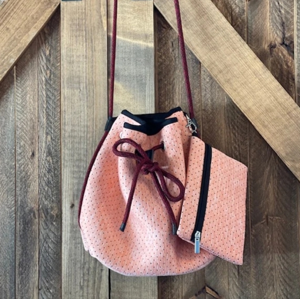 Neoprene Bucket Bag & Wristlet